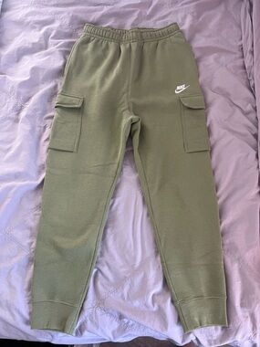 Nike Olive Green Fleece Cargo Joggers - Men’s Small